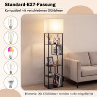 172cm Stehleuchte Regal E27 Standleuchte Bücherregal Stehlampe Ablage