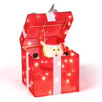 LED Pop up Geschenkbox Weihnachtsmann 30cm Weihnachtsdeko