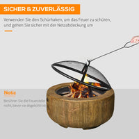 Feuerschale 61x61x39cm Feuerkorb Camping Gartenschale Feuer