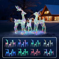 3tlg Rentier Familie Weihnachtsdeko LED Beleuchtet Dekoration