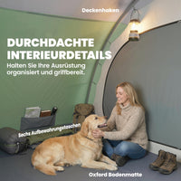 Tunnelzelt 5 Personen Familienzelt Campingzelt Outdoor Zelt 196cm