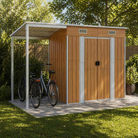 Geräteschuppen Metall Schleppdach 277cm Gerätehaus Stahl Verzinkt