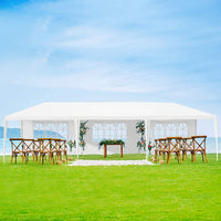 Pavillon 3x9m Partyzelt Gartenzelt 5 abnehmbare Seitenwände Stahl
