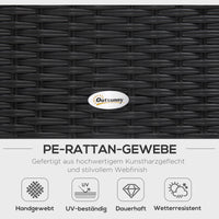 Polyrattan Gartenmöbel 4-teilig Sitzgruppe Lounge Schwarz Möbel