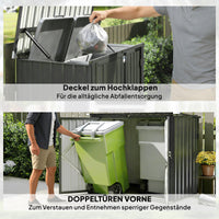 Mülltonnenbox 2 Tonnen Abschließbar Box Verzinkter Stahl 150x80x117cm