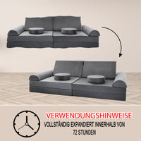 Kindersofa 10-teilig Schaumstoff Bausteine modular Spielsofa 120x60x50cm
