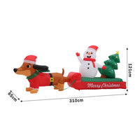 Aufblasbarer Schneemann 310cm LED Beleuchtung Weihnachtsdekoration