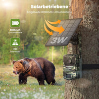 4G LTE Wildkamera Handyübertragung APP 27K Solar SIM Karte 64GB Nachtsicht