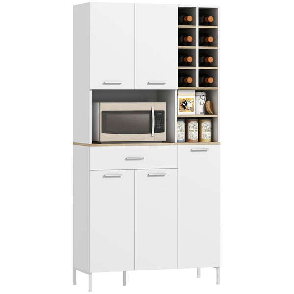 Küchenschrank Weinregal Schrank Küche Schublade 90x35x183cm