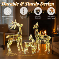 3tlg Rentierfamilie LED Weihnachtsdeko Beleuchtet Rentiere Dekoration