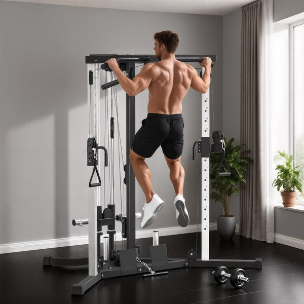 Kraftstation Fitnessstation Latzug Klimmzugstange Curl Ruderstange 120kg