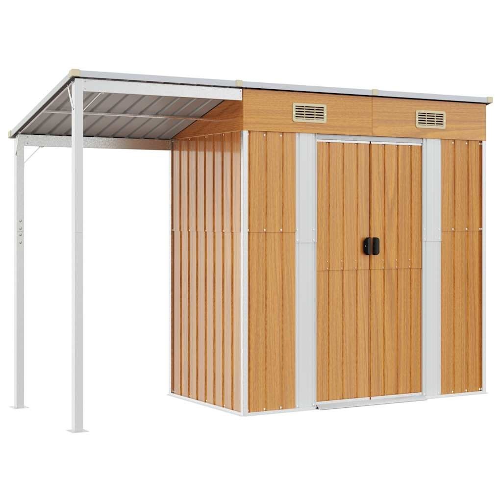 Geräteschuppen Metall Schleppdach 277cm Gerätehaus Stahl Verzinkt