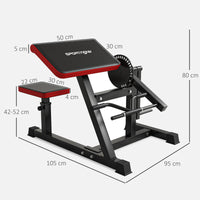 Bizeps Trizeps Curl Maschine Beinstrecker 5-fach Verstellbar Kunstleder