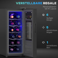 Weinkühlschrank 12 Flaschen 30L LED Getränkekühlschrank Getränke Kühlschrank