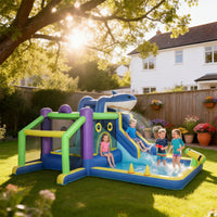Hüpfburg 8in1 Aufblasbar Wasserpark Planschbecken Outdoor Spielgeräte