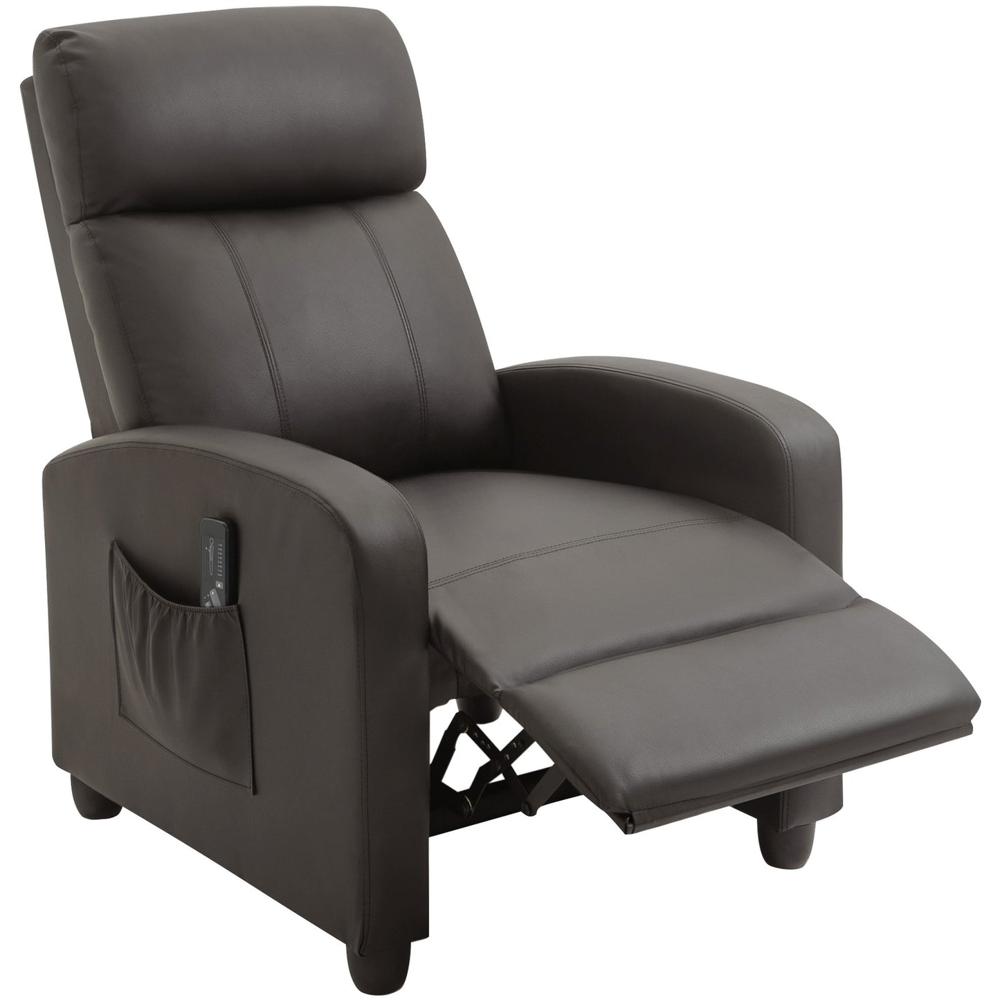Fernsehsessel Liegefunktion Massagefunktion Relaxsessel Braun Kunstleder