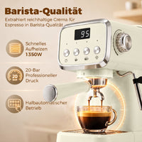 Siebträgermaschine Espressomaschine Milchaufschäumer 1350W Kaffeemaschine