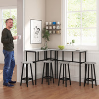 Essgruppe 6-teilig Bartisch Barhocker Industrial Esszimmer