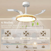 Deckenventilator LED Beleuchtung einziehbare Flügel Ventilator Lampe