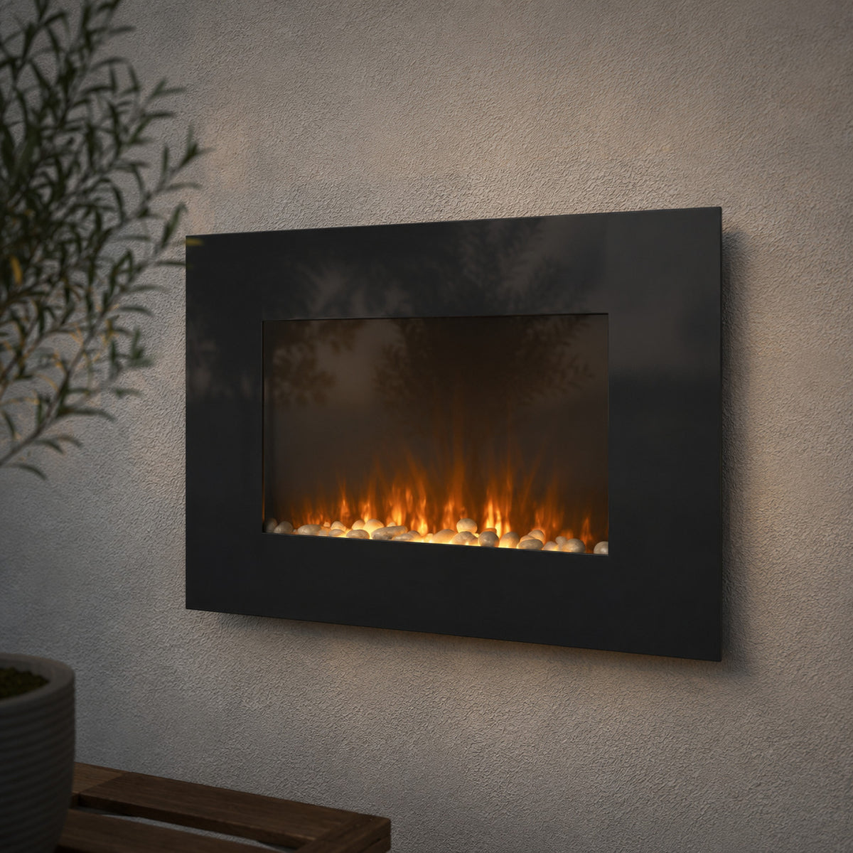Elektrokamin Wandkamin 1800W Heizung Thermostat Fernbedienung Zeitschaltuhr