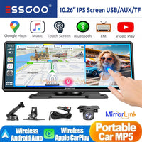 1026 Zoll 4K Wireless Carplay Android Auto Display Dashcam GPS Touchscreen