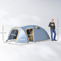 Campingzelt 4 Personen Wasserdicht Tunnelzelt Camping Outdoor Zelt