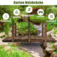 Holzbrücke Teichbrücke Gartenbrücke Geländer 150x67x55cm Wetterfest