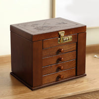 Schmuckschrank Holzkasten Schmuckkasten Zahlenschloss Spiegel Schmuck