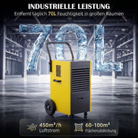 Luftentfeuchter Bautrockner 70L Tag 100m² 24h Timer LED Display