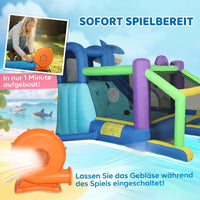 Hüpfburg 8in1 Aufblasbar Wasserpark Planschbecken Outdoor Spielgeräte