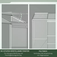 Anlehngewächshaus 192x68x196cm Polycarbonat Alu Schiebetür Dachfenster