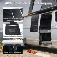 30W Solarpanel Solarladegerät USB-C USB-A Powerbank Camping