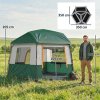 Tunnelzelt 350x350x205cm 6 Personen 3000mm Campingzelt Outdoor Zelt