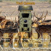 4K Solar Wildkamera 60MP WLAN Handyübertragung IP66 Nachtsicht 120°