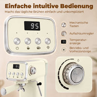Siebträgermaschine Espressomaschine Milchaufschäumer 1350W Kaffeemaschine