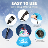 Aufblasbare Schneemann Familie 180cm LED Weihnachtsdeko Beleuchtet