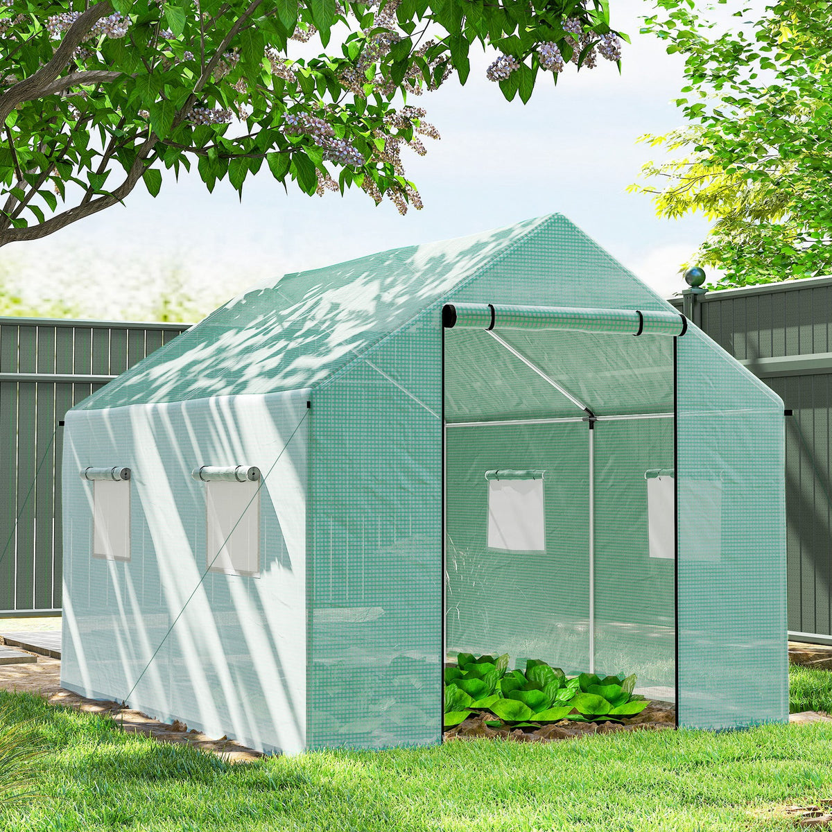 Foliengewächshaus 2x3x2m Gewölbt Treibhaus Rollfenster UV-Schutz