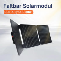 30W Solarpanel Solarladegerät USB-C USB-A Powerbank Camping