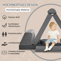 Kindersofa 10-teilig Schaumstoff Bausteine modular Spielsofa 120x60x50cm