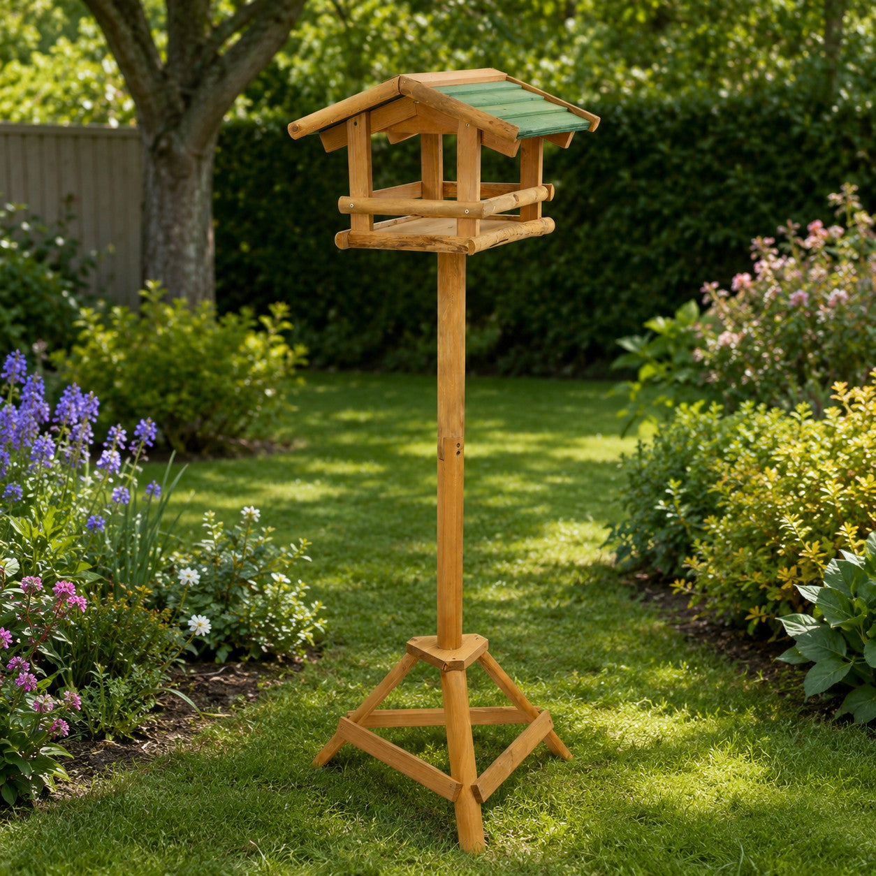 Vogelhaus Ständer Massivholz Futterhaus Gartendeko Deko