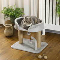 Kratzbaum 42cm Katzenbaum Jute-Kratzpfosten Plattform Spielbälle