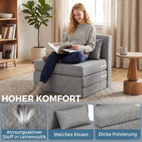 Bodensessel Klappbar Schlafsofa Einzelbett Sofa 80x75x74cm