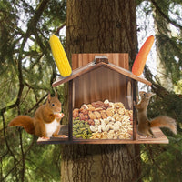 Eichhörnchen Futterhaus Holz Wetterfest Futterstation Nussspender
