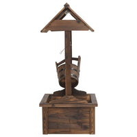 Wunschbrunnen Wasserbrunnen Gartenbrunnen Holz Pumpe Tannenholz 112cm