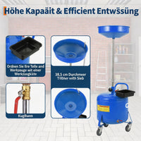 Ölauffangwagen 30L Ölablassgerät Höhenverstellbar 70-157cm Auffangbehälter