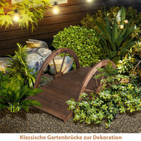 Gartenbrücke Holzbrücke Teichbrücke Zierbrücke 101x48x38cm Geländer