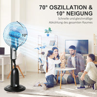 Standventilator 2,8L Wasserzerstäuber Nebelfunktion 90W Oszillierend 120cm