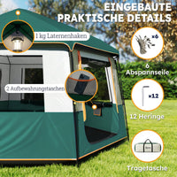Tunnelzelt 350x350x205cm 6 Personen 3000mm Campingzelt Outdoor Zelt