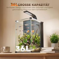 Aquarium Komplettset 36L LED Beleuchtung 30x30cm