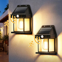2x LED Solarlampen Außen Bewegungsmelder Wandleuchten Garten IP65